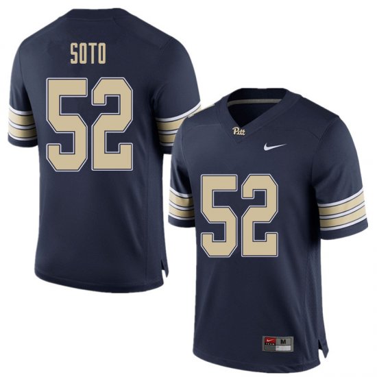 Sale - Shakir Soto #52 Pitt Panthers Home Blue Men High School Official Football Stitch Jersey