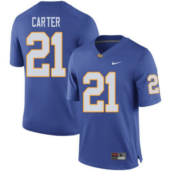 Sale - V\'Lique Carter #21 Pitt Panthers Royal Men High School Official Football Stitch Jersey