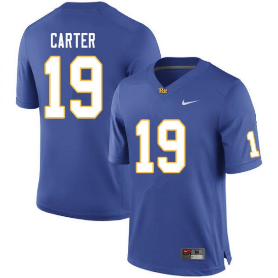 Sale - V\'Lique Carter #19 Pitt Panthers Royal Men High School Alumni Football Embroidery Jersey