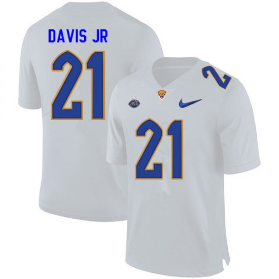 Sale - A.J. Davis Jr. #21 Pitt Panthers White Men High School Official Football Stitch Jersey