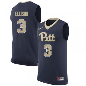 Sale - Malik Ellison #3 Pitt Panthers Navy Men High School Official Basketball Stitch Jersey