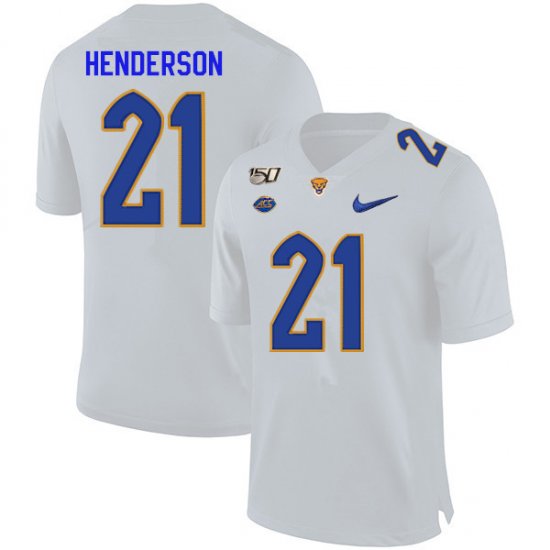 Sale - Malik Henderson #21 Pitt Panthers White Men High School Alumni Football Embroidery Jersey