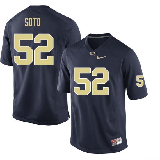 Sale - Shakir Soto #52 Pitt Panthers Navy Men High School Alumni Football Embroidery Jersey