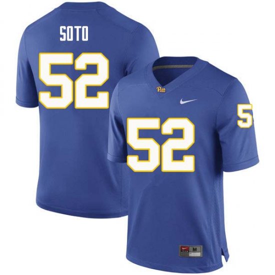 Sale - Shakir Soto #52 Pitt Panthers Royal Men High School Alumni Football Embroidery Jersey