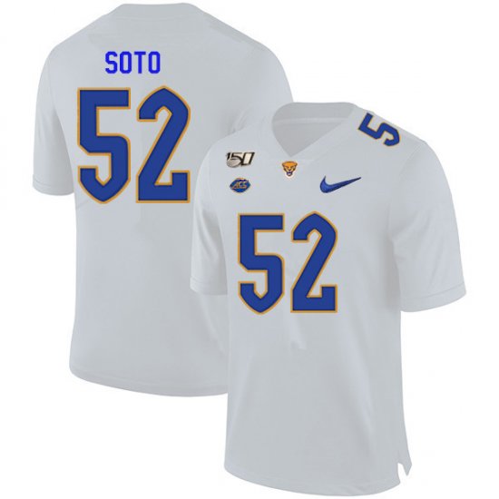 Sale - Shakir Soto #52 Pitt Panthers White Men High School Official Football Stitch Jersey