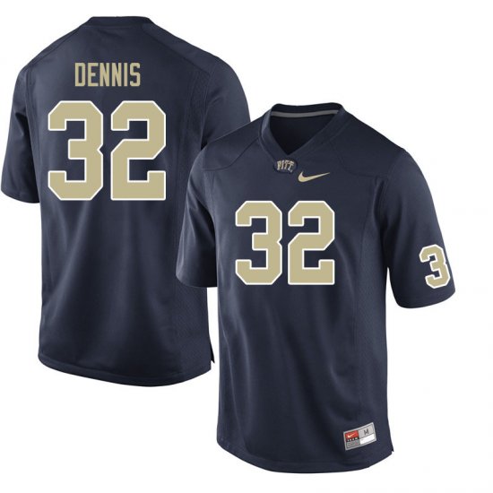 Sale - SirVocea Dennis #32 Pitt Panthers Navy Men High School Official Football Stitch Jersey