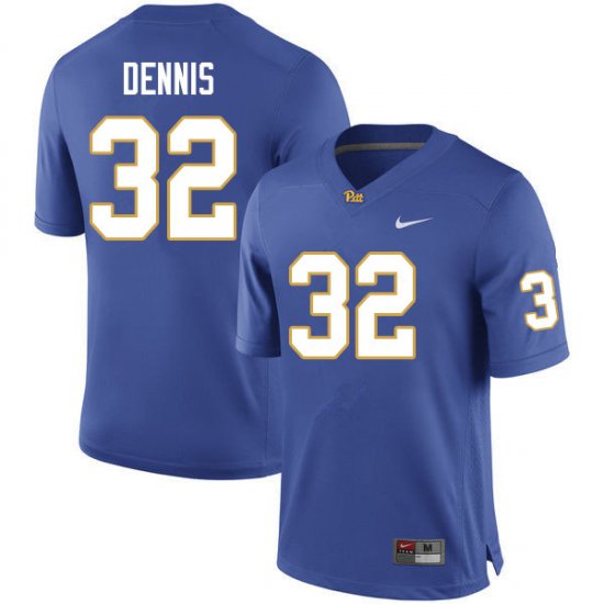 Sale - SirVocea Dennis #32 Pitt Panthers Royal Men High School Official Football Stitch Jersey