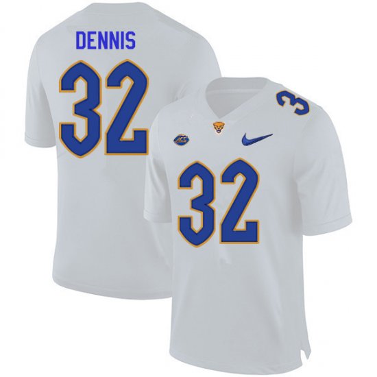 Sale - SirVocea Dennis #32 Pitt Panthers White Men High School Official Football Stitch Jersey