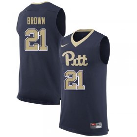 Sale - Terrell Brown #21 Pitt Panthers Navy Men High School Official Basketball Stitch Jersey