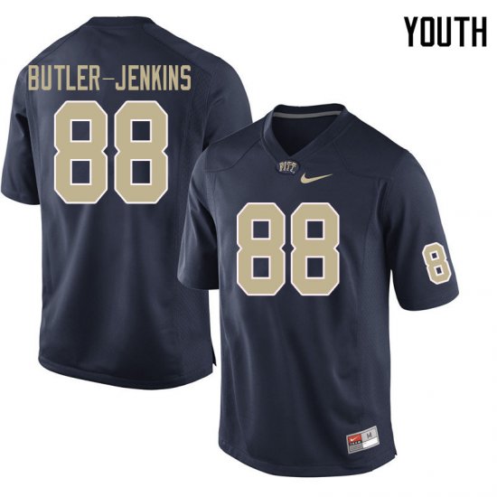 Sale - Dontavius Butler-Jenkins #88 Pitt Panthers Navy Youth High School Alumni Football Embroidery Jersey