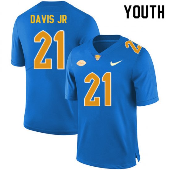 Sale - A.J. Davis Jr. #21 Pitt Panthers Royal Youth High School Alumni Football Embroidery Jersey