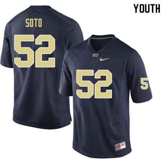 Sale - Shakir Soto #52 Pitt Panthers Navy Youth High School Alumni Football Embroidery Jersey