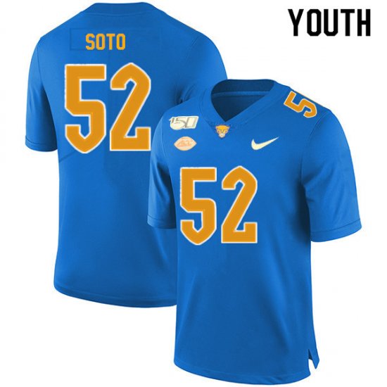 Sale - Shakir Soto #52 Pitt Panthers Royal Youth High School Alumni Football Embroidery Jersey