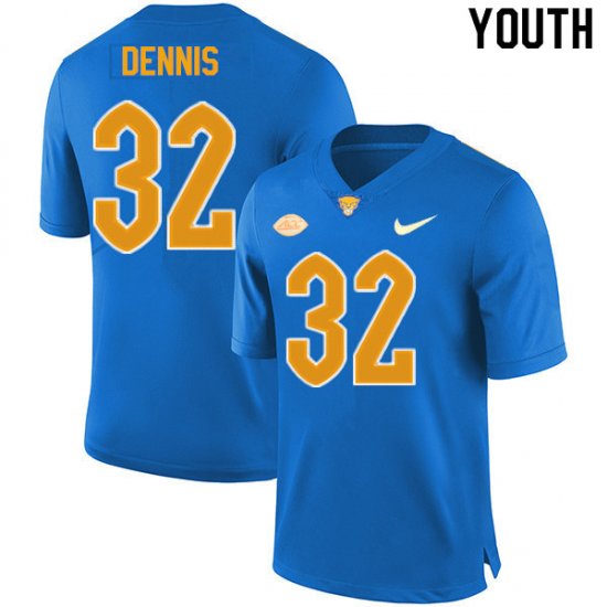 Sale - SirVocea Dennis #32 Pitt Panthers New Royal Youth High School Alumni Football Embroidery Jersey